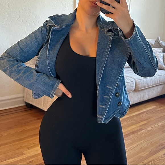 Gorgeous Free People Denim Military Band Jacketš - Picture 12 of 12